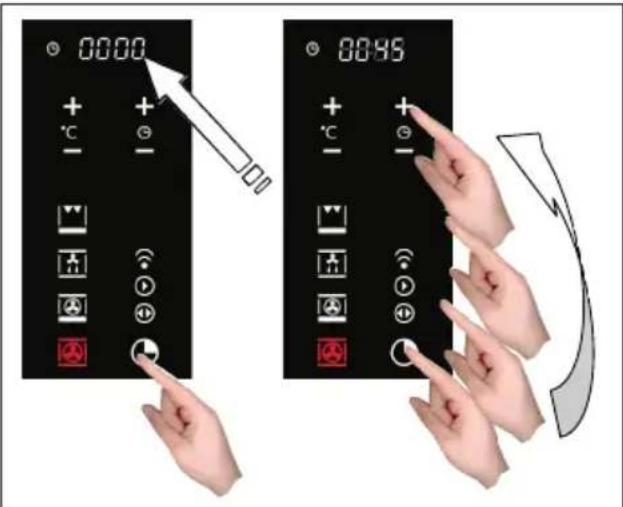 Fulgor Milano CO 9014 TC X - Programação timer: tempo de cozedura - 1