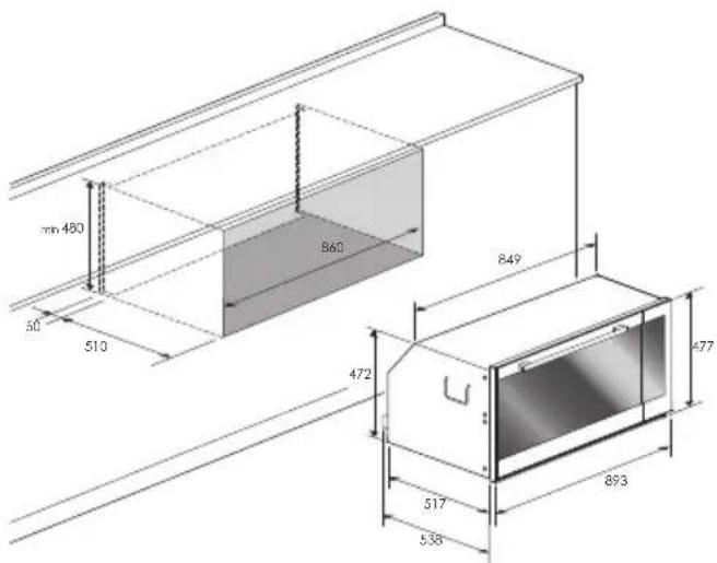 Fulgor Milano CO 9014 TC X - Encastrement du four - 1