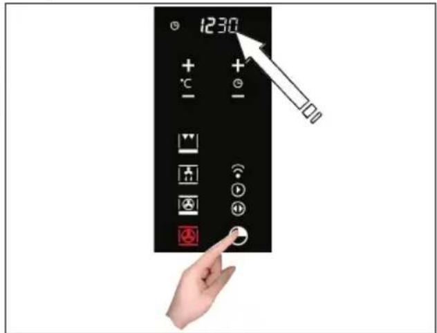 Fulgor Milano CO 9014 TC X - Programmation de la minuterie: heure de fin de cuisson - 1