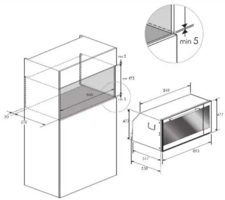 Fulgor Milano CO 9014 TC X - Incasso del forno - 1