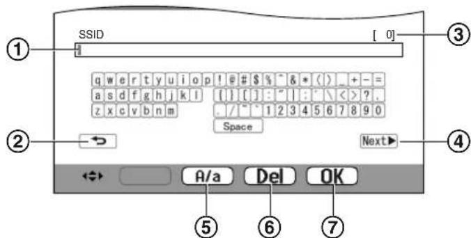 PANASONIC VLSVN511 - Texteingabebildschirm (Beispiel) - 1