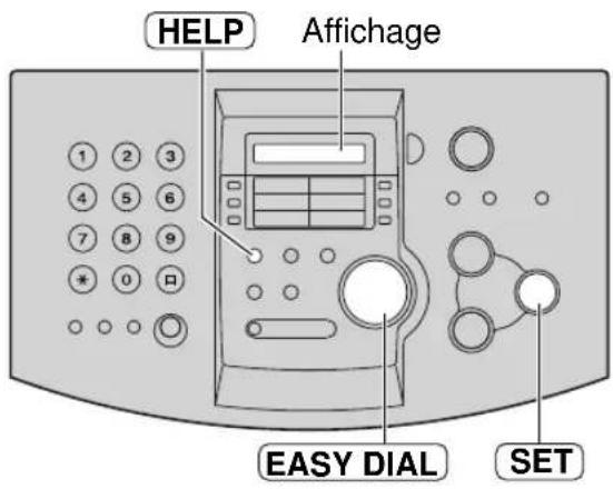HELP Affichage EASY DIAL SET