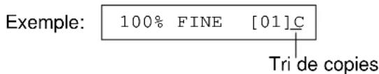Exemple: 100% FINE [01]C Tri de copies