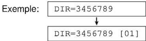 Example: DIR=3456789 ↓ DIR=3456789 [01]