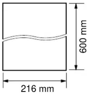 600 mm 216 mm