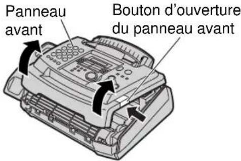 Panneau avant Bouton d'ouverture du panneau avant
