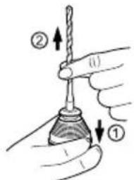 PANASONIC EY7880 - Entnehmen des Bohrers - 1
