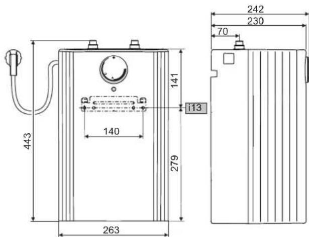 AEG Hoz 5 Comfort - Dimensions and connections Huz 5 ÖKO Comfort - 1