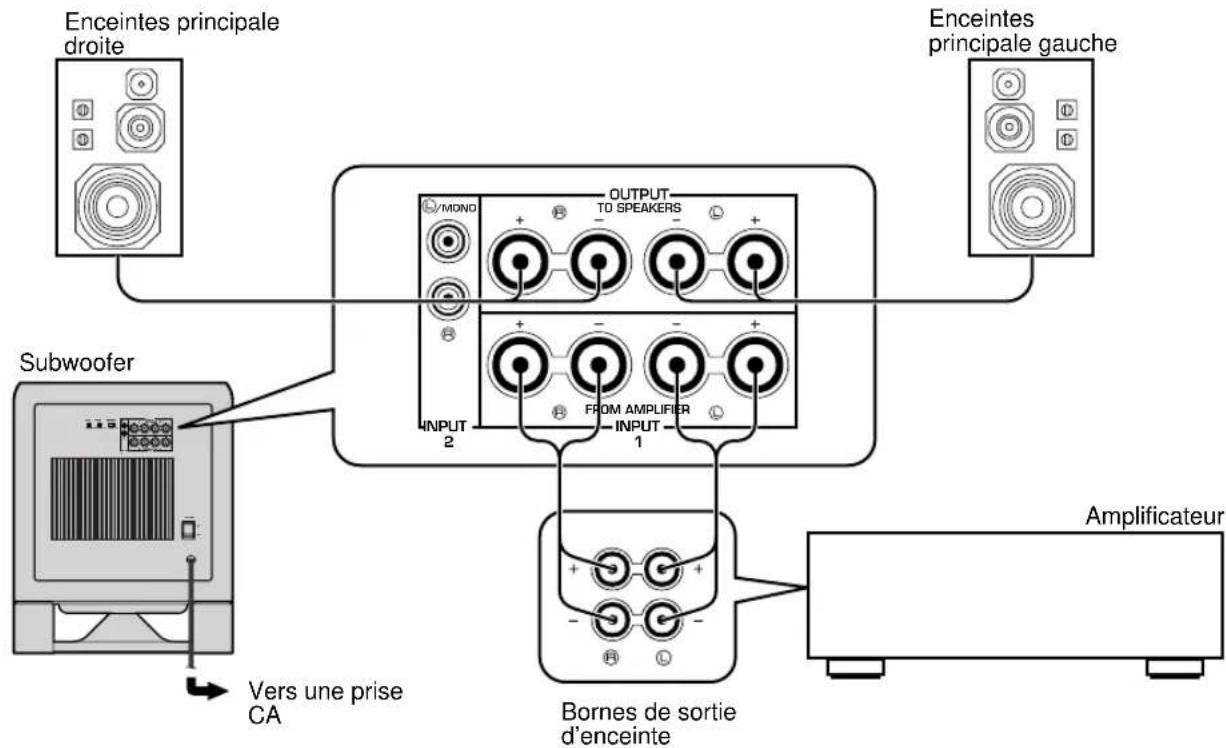 YAMAHA YSTSW800 - Si l'amplificateur n'est équipé que d'un seul jeu de bornes de sortie d'enceintes principales - 1