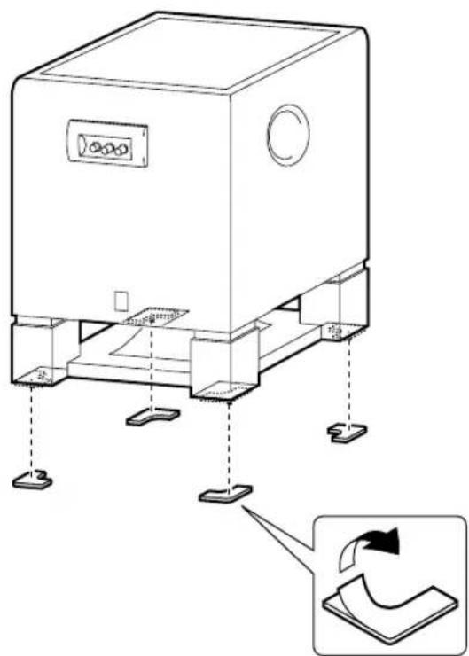 YAMAHA YSTSW800 - Verwendung der rutschfreien Unterlagen - 1