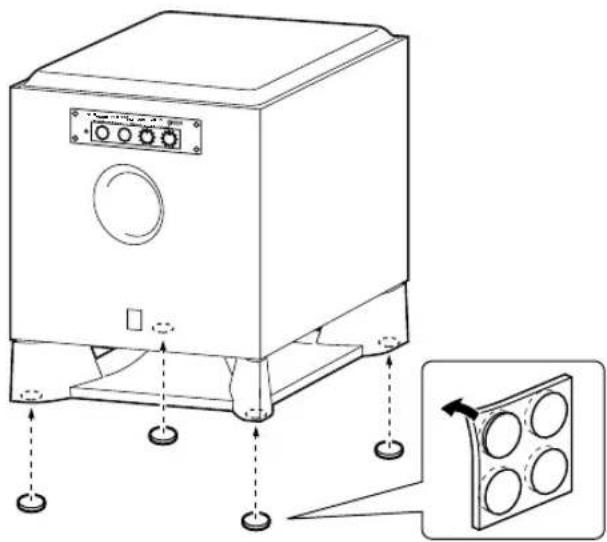 YAMAHA YSTSW015 - Gebruik de antislipplaatjes - 1
