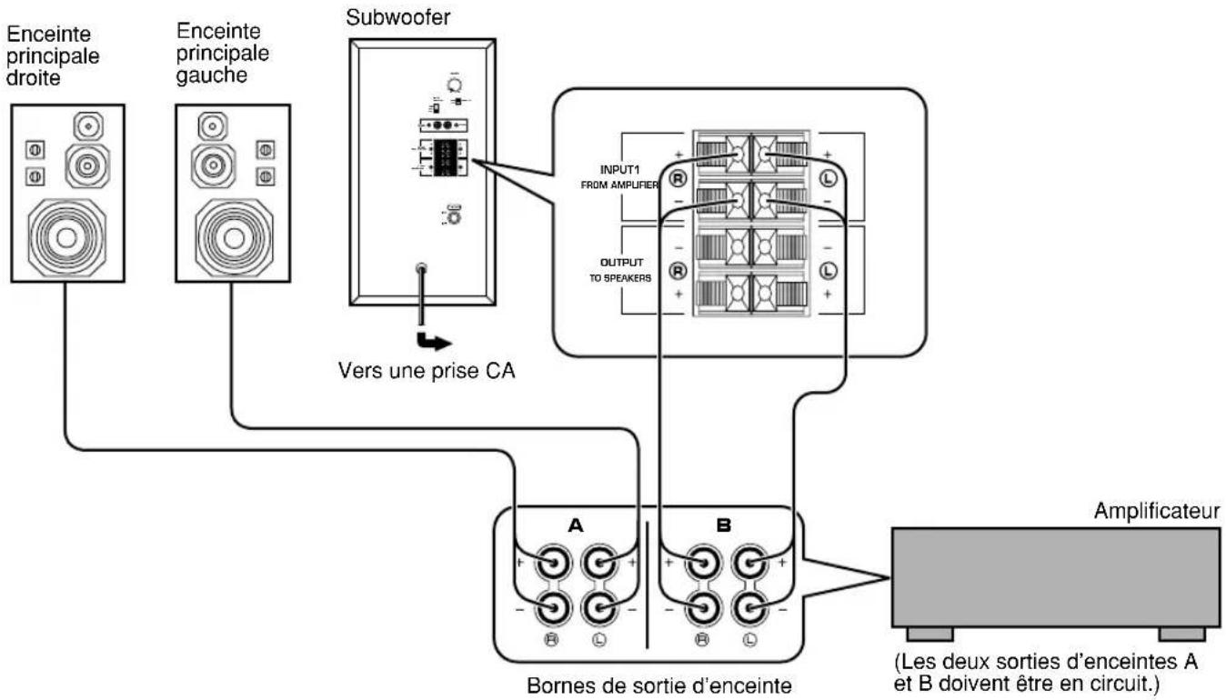YAMAHA YSTSW005 - Si l'amplificateur n'est équipé que d'un seul jeu de bornes de sortie d'enceintes principales - 2