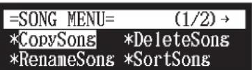 YAMAHA DC1E3 PE - Appuyez sur [FUNC.] dans l'écran de sélection de chanson. - 3