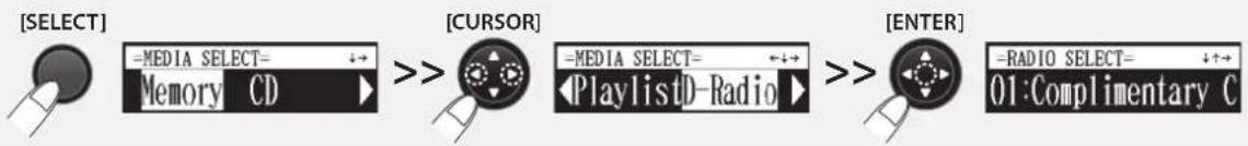 YAMAHA DC1E3 PE - Sélectionnez « D-Radio » comme source de lecture. - 1