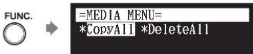 YAMAHA DC1E3 PE - Appuyez sur [FUNC.] dans l'écran de sélection de medias. - 1
