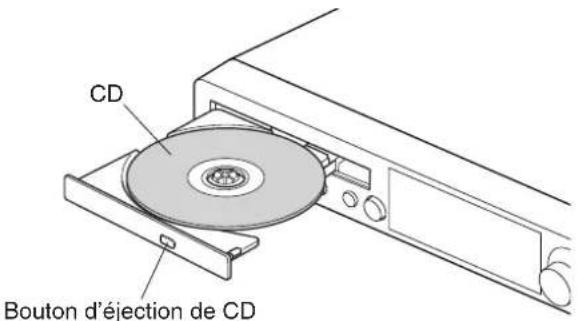 YAMAHA DC1E3 PE - Appuyez sur le bouton d'éjection de CD de l'unité de commande pour ouvrir le plateau à CD. - 1