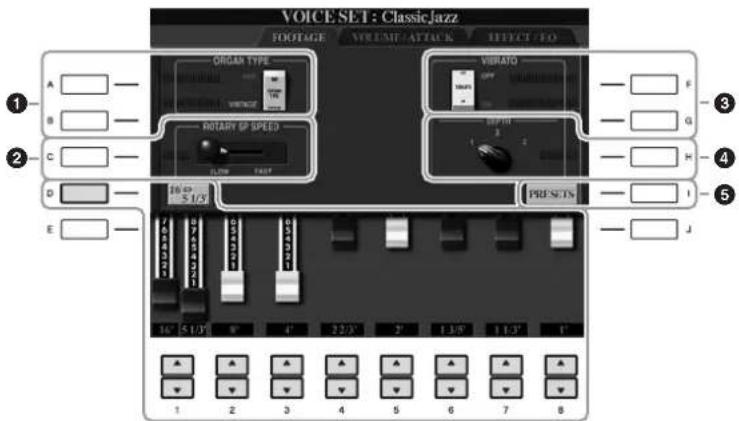 YAMAHA Clavinova CVP509PM - Utilisez les touches [1 ▲▼]–[8 ▲▼] pour spécifique les réglages de longueur en pieds souhaités. - 1