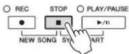 YAMAHA Clavinova CVP509PM - Appuyez sur la touche [STOP] (Arrêt) de la section SONG pour interrompree la reproduction. - 1