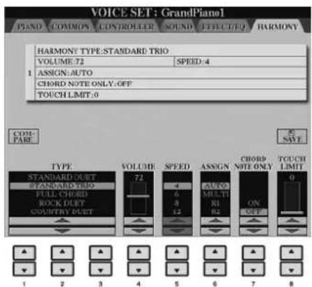 YAMAHA Clavinova CVP509PM - - Réglage des valeurs de paramètres - 1