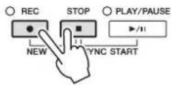 YAMAHA Clavinova CVP501PE - Appuyez simultanément sur les touches [REC] (Enregistrement) et [STOP] de la section SONG. - 1