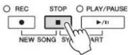 YAMAHA Clavinova CVP501PE - Appuyez sur la touche [STOP] (Arrêt) de la section SONG pour interrompre la reproduction. - 1