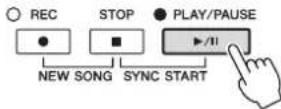 YAMAHA Clavinova CVP501PE - Appuyez sur la touche [PLAY/PAUSE] (Reproduction/Lecture) de la section SONG pour démarrer la reproduction. - 1