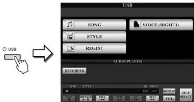 YAMAHA Clavinova CVP501PE - Données de morceau (AUDIO) de l'écran USB Audio Selection (CVP-509/505/503) - 1