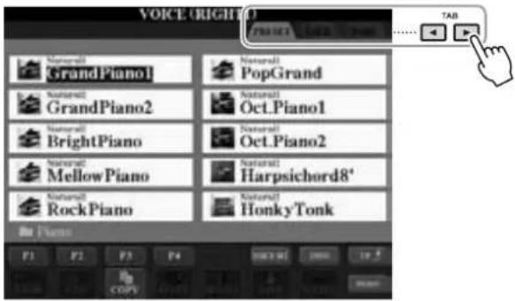 YAMAHA Clavinova CVP501PE - Touches TAB [◀][▶] - 1