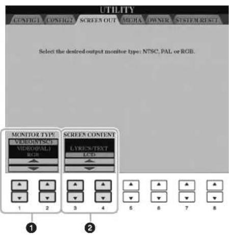 YAMAHA Clavinova CVP501PE - Réglages Screen Out (Sortie d'écran) - 1