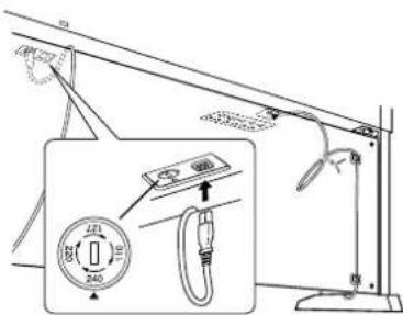 YAMAHA Clavinova CVP501PE - Réglez la tension et branchez le cordon d'alimentation. - 1