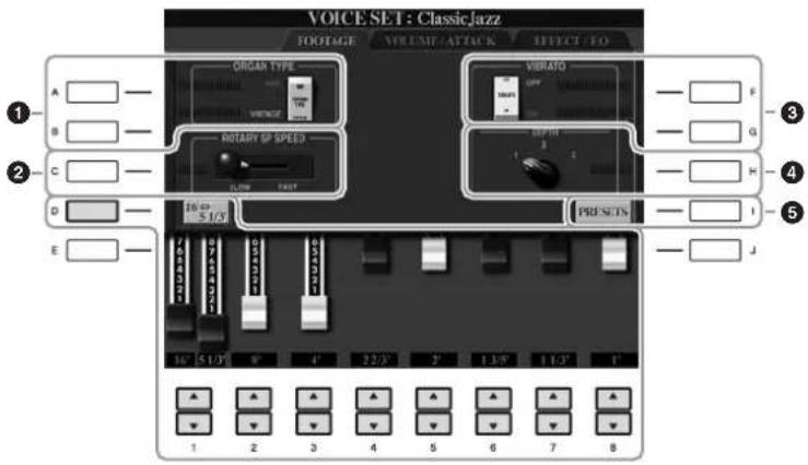 YAMAHA Clavinova CVP501PE - Utilisez les touches [1 ▲▼]–[8 ▲▼] pour spécifier les réglages de longueur en pieds souhaités. - 1
