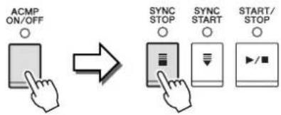 YAMAHA Clavinova CVP501PE - - Touche [SYNC STOP] (Arrêt synchronisé) - 1