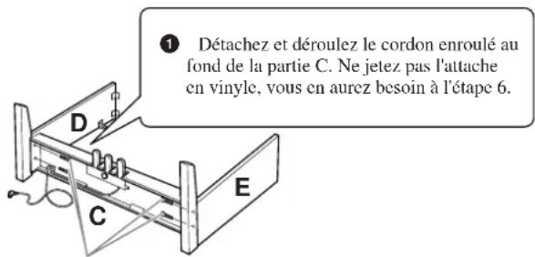 YAMAHA Clavinova CVP501PE - Fixez la partie C à D et E. - 1