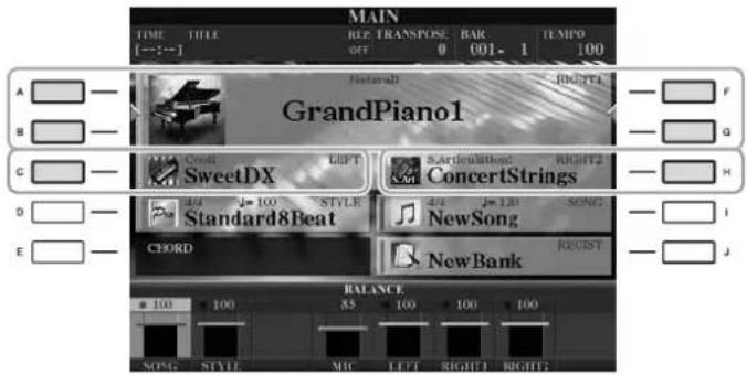 YAMAHA Clavinova CVP501PE - Sélectionnez la partie à laquelle vous souhaitez ajouter des effets. - 1