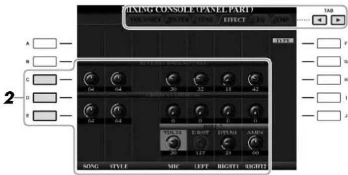 YAMAHA Clavinova CVP501PE - Application d'effets à chaque partie séparément - 1
