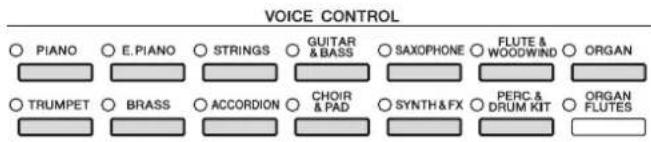 YAMAHA Clavinova CVP501PE - Appuyez sur une des touches de sélection de la catégorie VOICE pour sélectionner une catégorie de voix et appeler l'écran Voice Selection. - 1