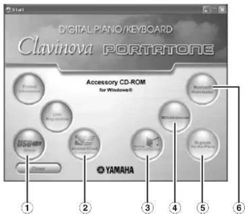 Digital PIANO/KEYBOARD Clavinova PORTRATORI Accessory CD-ROM for Windows® ① ② ③ ④ ⑤ ⑥ YAMAHA