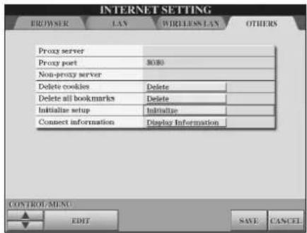 YAMAHA Clavinova CVP409GP - Initialisation des paramètres Internet - 1