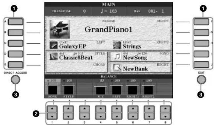 YAMAHA Clavinova CVP409GP - 3Touches [DIRECT ACCESS] (Accès direct) et [EXIT] (Quitter) - 1