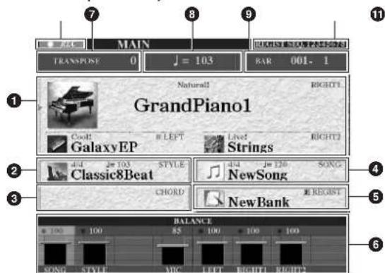 YAMAHA Clavinova CVP409GP - Ecran Main - 1