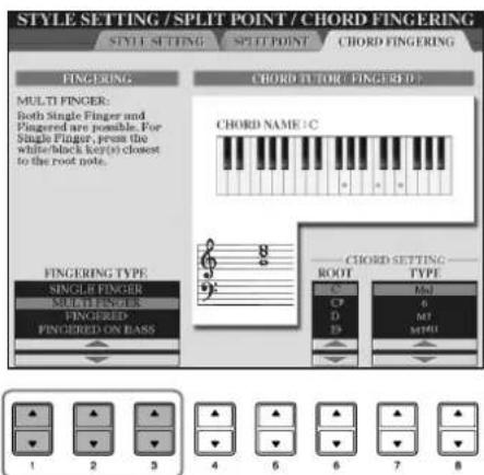 YAMAHA Clavinova CVP409GP - Selection d'un type de doigte d'accord - 1