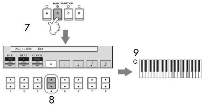 YAMAHA Clavinova CVP409GP - Enregistrement d'accords - 4