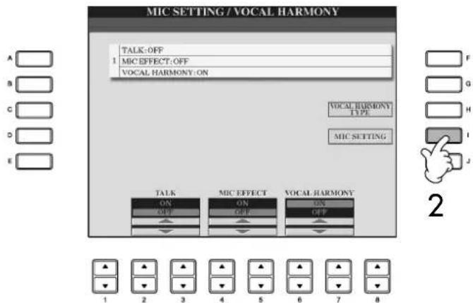 YAMAHA Clavinova CVP409GP - Réglage du son du microphone et de l'harmonie - 1