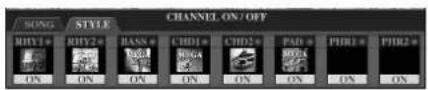 YAMAHA Clavinova CVP409GP - Appuyez sur la touche [CHANNEL ON/OFF] pour appeler l'écran CHANNEL ON/OFF. - 2