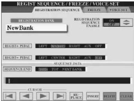 YAMAHA Clavinova CVP409GP - Appel des numérios des mémoires de registration dans l'ordre — Registration Sequence (Sequence de registration) - 1