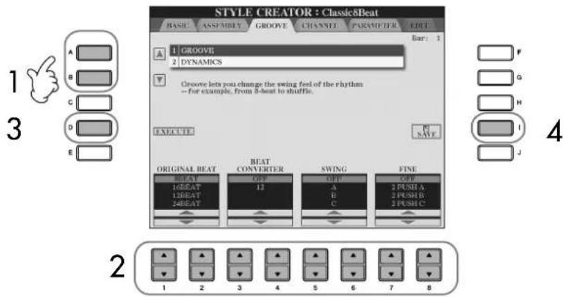 YAMAHA Clavinova CVP409GP - Modification de l'effet rythmique (GROOVE) - 1