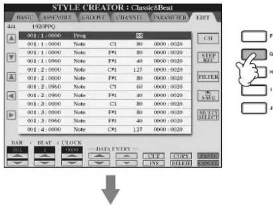 YAMAHA Clavinova CVP409GP - Enregistrement pas à pas (EDIT) - 1