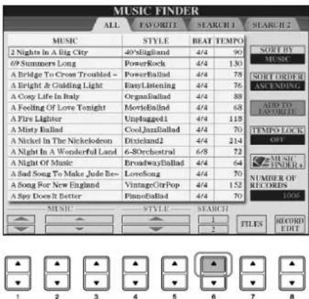 YAMAHA Clavinova CVP409GP - Recherche des enregistrements - 1
