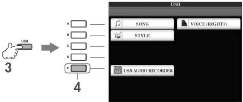 YAMAHA Clavinova CVP409GP - Appuyez sur la touche [USB]. - 1