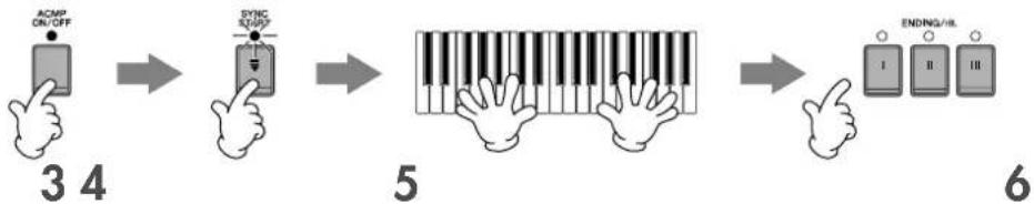 YAMAHA Clavinova CVP403PE - Appuyez sur la touche [ACMP ON/OFF] pour activer l'accompagnement automatique. - 1